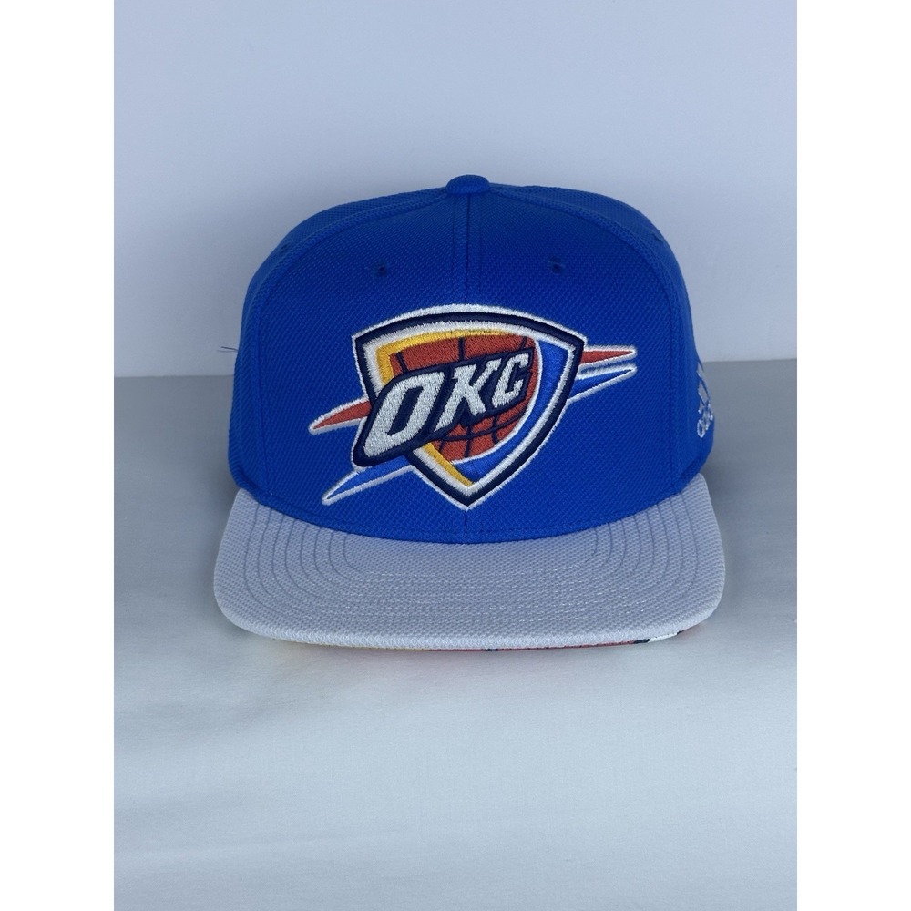 Adidas Y2K Oklahoma City Thunder SnapBack Hat Cap NBA Basketball Straight Brim